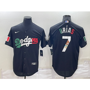 MLB Dodgers 7 Julio Urias Black Mexcio Nike Cool Base Men Jersey