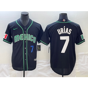 MLB Dodgers 7 Julio Urias Black Mexico Cool Base Men Jersey