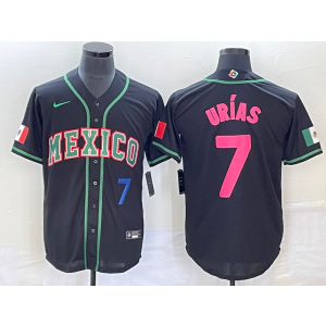 MLB Dodgers 7 Julio Urias Black Mexico Nike Cool Base Men Jersey