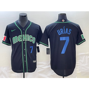 MLB Dodgers 7 Julio Urias Black Mexico Nike Cool Base Men Jerseys