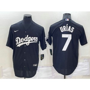 MLB Dodgers 7 Julio Urias Black Nike Cool Base Baseball Men Jersey