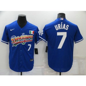 MLB Dodgers 7 Julio Urias Blue Rainbow Nike Cool Base Men Jersey MLB Dodgers 7 Julio Urias Blue Rainbow Nike Cool Base Men Jersey