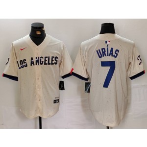 MLB Dodgers 7 Julio Urias Cream 2024 City Connect Nike Cool Base Men Jersey