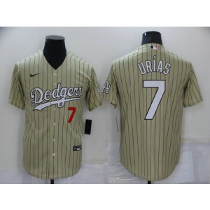 MLB Dodgers 7 Julio Urias Cream Nike Cool Base Men Jersey