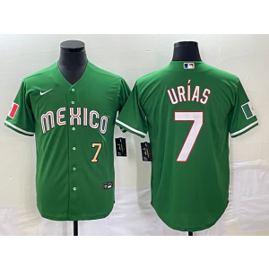 MLB Dodgers 7 Julio Urias Green Mexico Nike Cool Base Men Jersey