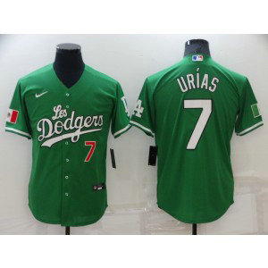 MLB Dodgers 7 Julio Urias Green Nike Cool Base Men Jersey