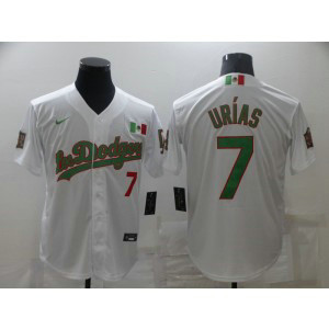 MLB Dodgers 7 Julio Urias White Mexico Cool Base Men Jersey 1