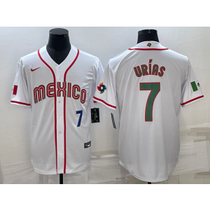MLB Dodgers 7 Julio Urias White Mexico Cool Base Men Jersey