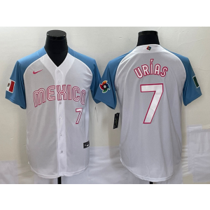 MLB Dodgers 7 Julio Urias White Mexico Nike Cool Base Men Jersey