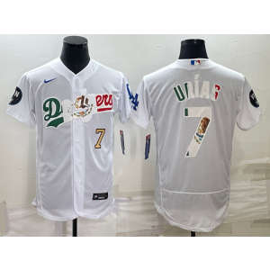 MLB Dodgers 7 Julio Urias White Nike Cool Base Men Jersey