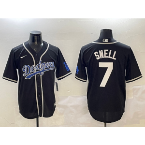 MLB Dodgers 7 Snell Black Nike Cool Base Men Jersey MLB Dodgers 7 Snell Black Nike Cool Base Men Jersey
