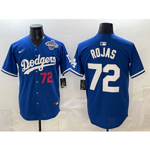 MLB Dodgers 72 Rojas Blue 2025 World Series Champion Nike Cool Base Men Jersey MLB Dodgers 72 Rojas Blue 2025 World Series Champion Nike Cool Base Men Jersey