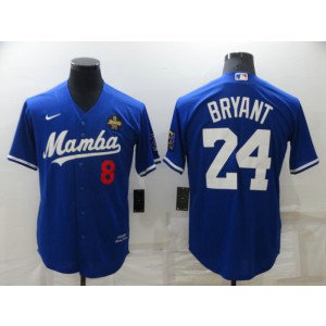 MLB Dodgers 8 & 24 Kobe Bryant Mamba Nike Cool Base Men Jersey