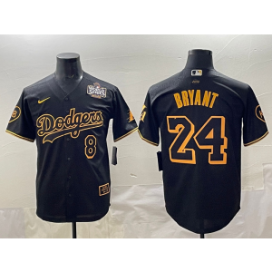 MLB Dodgers 8 24 Bryant Black Gold 2025 World Series Nike Cool Base Men Jersey