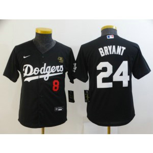 MLB Dodgers 8 24 Kobe Bryant Black Nike Cool Base Youth Jersey