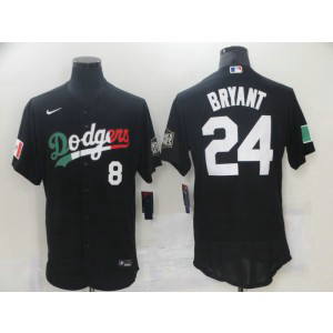 MLB Dodgers 8 24 Kobe Bryant Black World Series Nike Flexbase Men Jersey