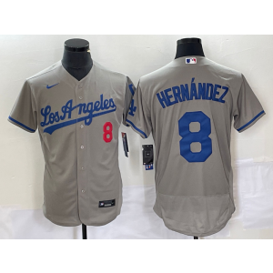 MLB Dodgers 8 Hernandez Grey Nike Flexbase Men Jersey MLB Dodgers 8 Hernandez Grey Nike Flexbase Men Jersey