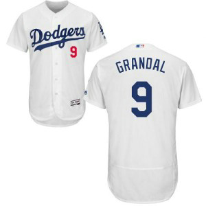 MLB Dodgers 9 Yasmani Grandal White Flexbase Men Jersey