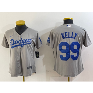 MLB Dodgers 99 Kelly Grey Nike Cool Base Women Jersey