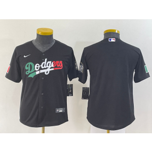 MLB Dodgers Blank Black Mexico Nike Cool Base Youth Jersey
