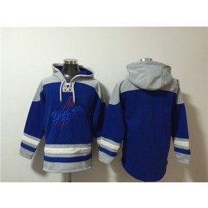MLB Dodgers Blank Blue Ageless Must-Have Lace-Up Pullover Hoodie
