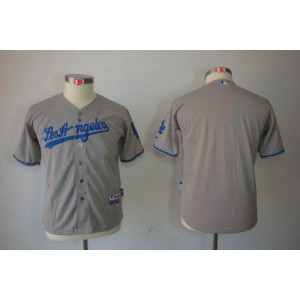 MLB Dodgers Blank Grey Cool Base Youth Jersey
