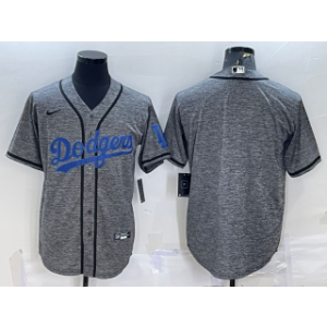 MLB Dodgers Blank Grey Nike Cool Base Men Jersey