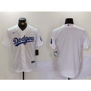 MLB Dodgers Blank White Nike Cool Base Men Jersey