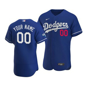 MLB Dodgers Customized Royal 2020 World Series Champions Flexbase Men Jersey