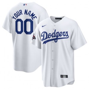 MLB Dodgers Customized White 2024 World Series Champions Cool Base Men Jersey