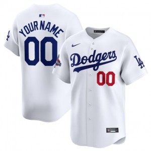 MLB Dodgers Customized White 2024 World Series Champions Nike Cool Base Men Jersey