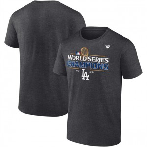 MLB Dodgers Heather Charcoal Big & Tall 2024 World Series Champions Locker Room T-Shirt