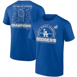MLB Dodgers Royal 2024 World Series Champions Signature Roster T-Shirt