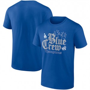 MLB Dodgers Royal 2024 World Series Champions Trophy Case Addition T-Shirt
