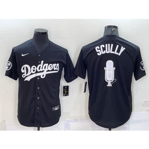 MLB Dodgers SCULLY Black Nike Cool Base Men Jersey