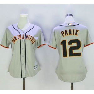 MLB Giants 12 Joe Panik Grey Road Women Jersey