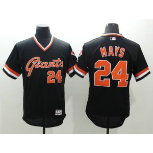 MLB Giants 24 Willie Mays Black 2016 Flexbase Men Jersey
