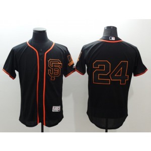MLB Giants 24 Willie Mays Black Nike Cool Base Men Jersey