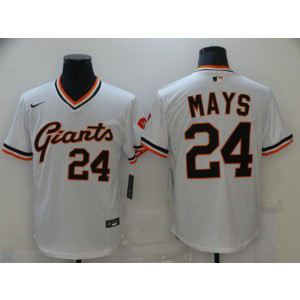 MLB Giants 24 Willie Mays White Nike Cool Base Men Jersey