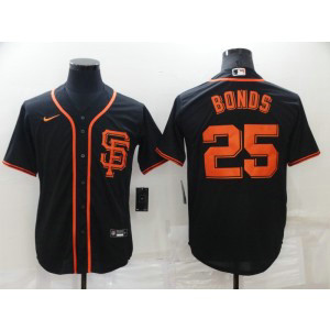 MLB Giants 25 Barry Bonds Black Nike Cool Base Men Jerseys