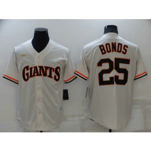 MLB Giants 25 Barry Bonds Cream Nike Cool Base Men Jersey