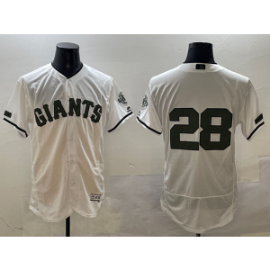 MLB Giants 28 Posey White Nike Flexbase Men Jersey