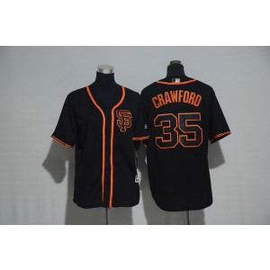 MLB Giants 35 Brandon Crawford Black Cool Base Youth Jersey