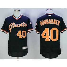 MLB Giants 40 Madison Bumgarner Black Cool Base Cooperstown Collection Men Jersey