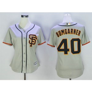 MLB Giants 40 Madison Bumgarner Grey New Cool Base Women Jersey