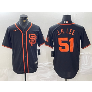 MLB Giants 51 J.H Lee Black Nike Cool Base Men Jersey MLB Giants 51 J.H Lee Black Nike Cool Base Men Jersey