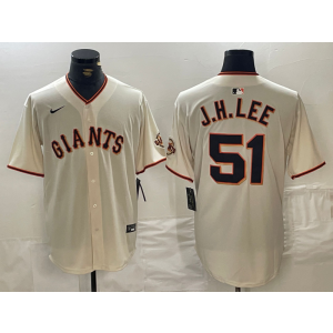 MLB Giants 51 J.H Lee Cream Nike Cool Base Men Jersey MLB Giants 51 J.H Lee Cream Nike Cool Base Men Jersey