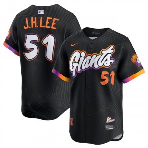 MLB Giants 51 Jung Hoo Lee Anthracite 2025 City Connect Nike Cool Base Men Jersey