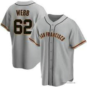 MLB Giants 62 Webb Grey Cool Base Men Jersey
