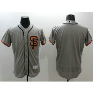 MLB Giants Blank Grey Flexbase Road 2 Men Jersey